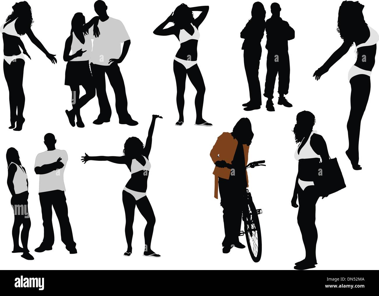 Women and men silhouettes Stock Vector Image & Art - Alamy