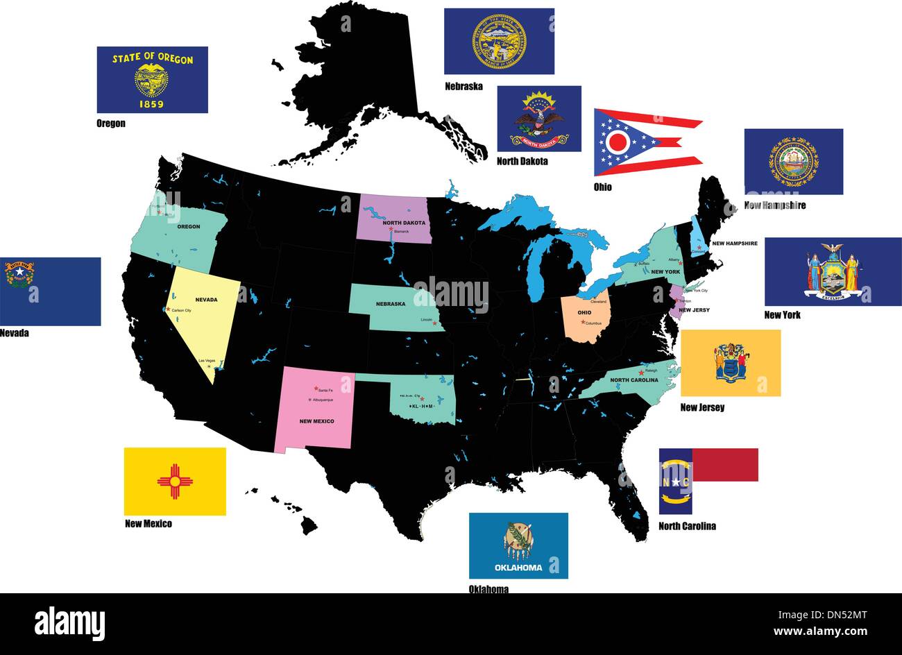 States in usa with n