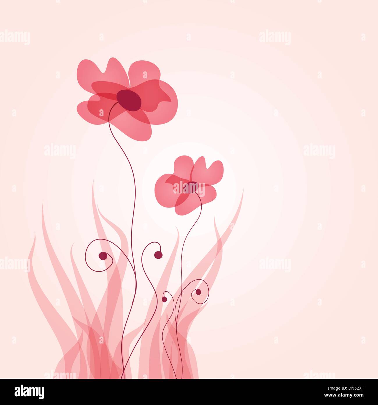 Vintage card with hand drawn flowers Stock Vector Image & Art - Alamy