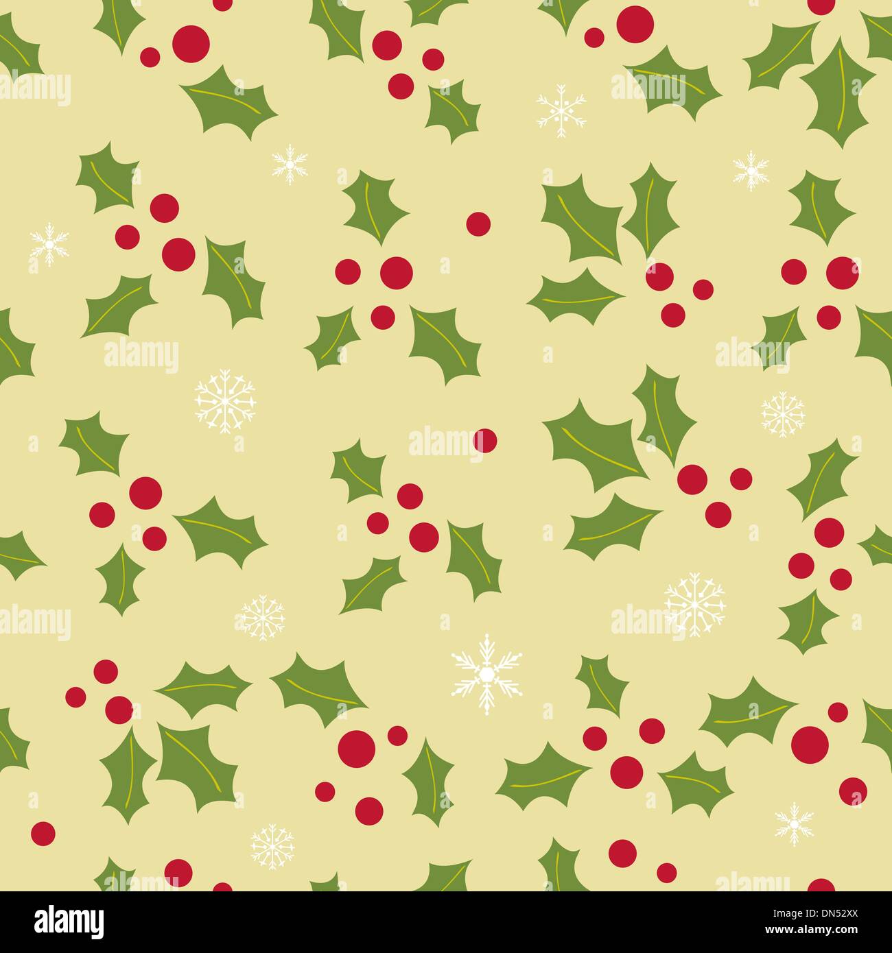 Christmas background with holly berry leaves on dark green background