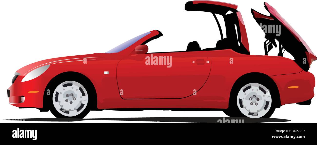 Red car on the road. Vector illustration Stock Vector Image & Art - Alamy