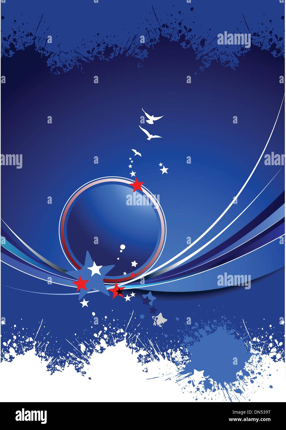 Blue abstract background with stars image. Vector illustration Stock ...