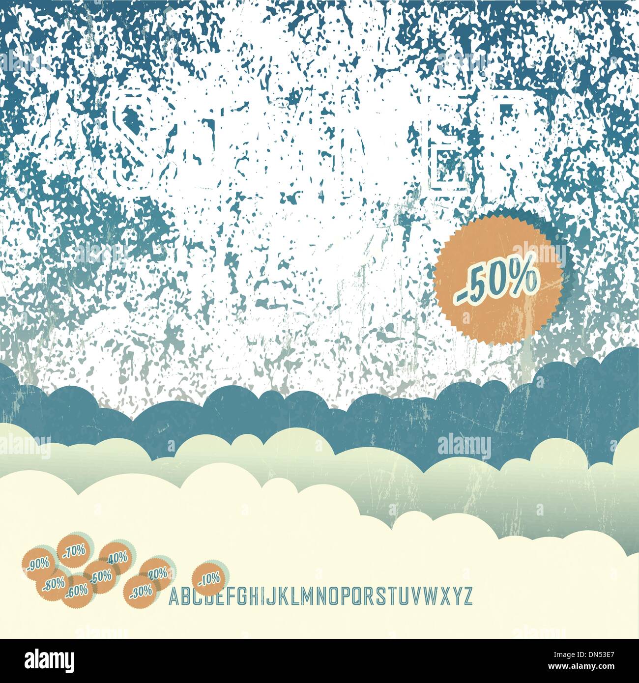Summer travel retro poster. Vector Stock Vector Image & Art - Alamy