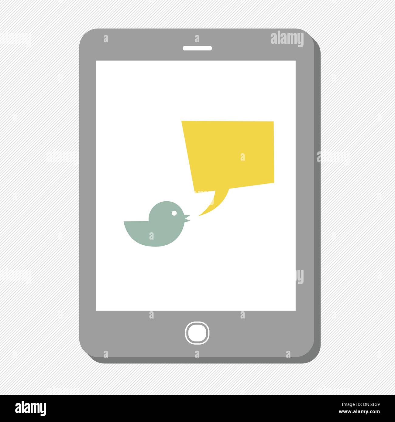 Tablet device with tweet bubble. Vector Stock Vector