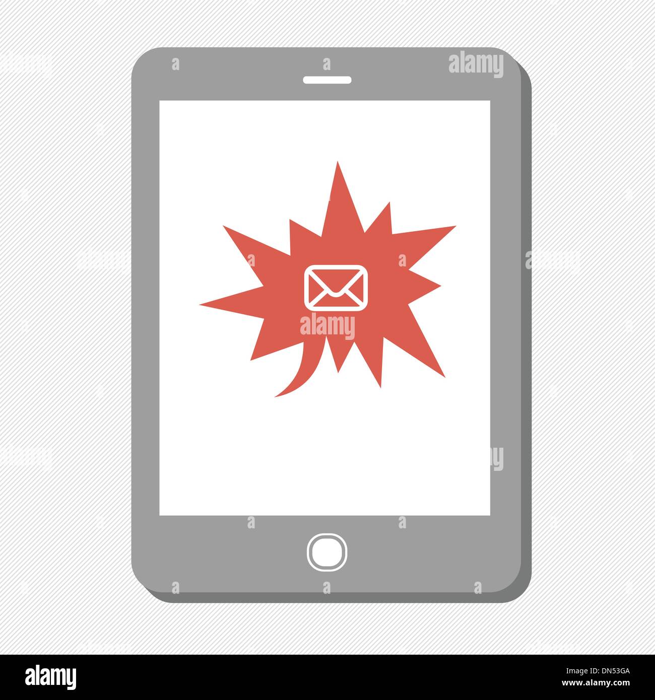 Tablet device with many urgent mail. Vector Stock Vector