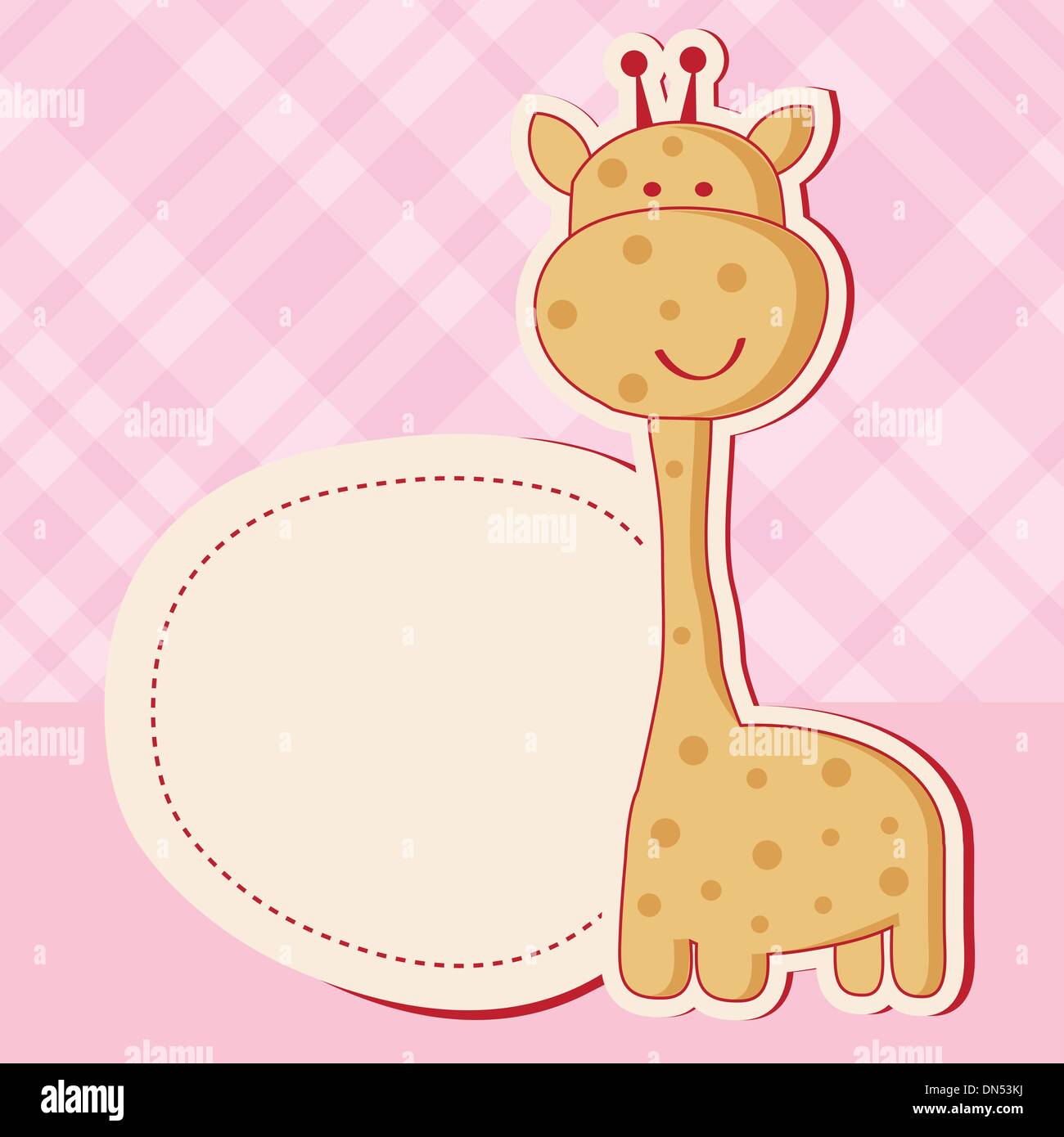 Baby girl shower card with cute giraffe Stock Vector Image & Art - Alamy