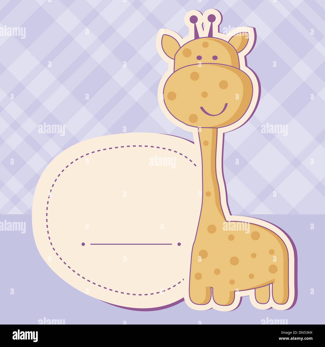Baby girl shower card with cute giraffe Stock Vector Image &amp; Art - Alamy