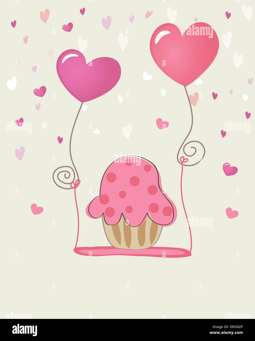 Birthday cupcake. Vector card. Stock Vector