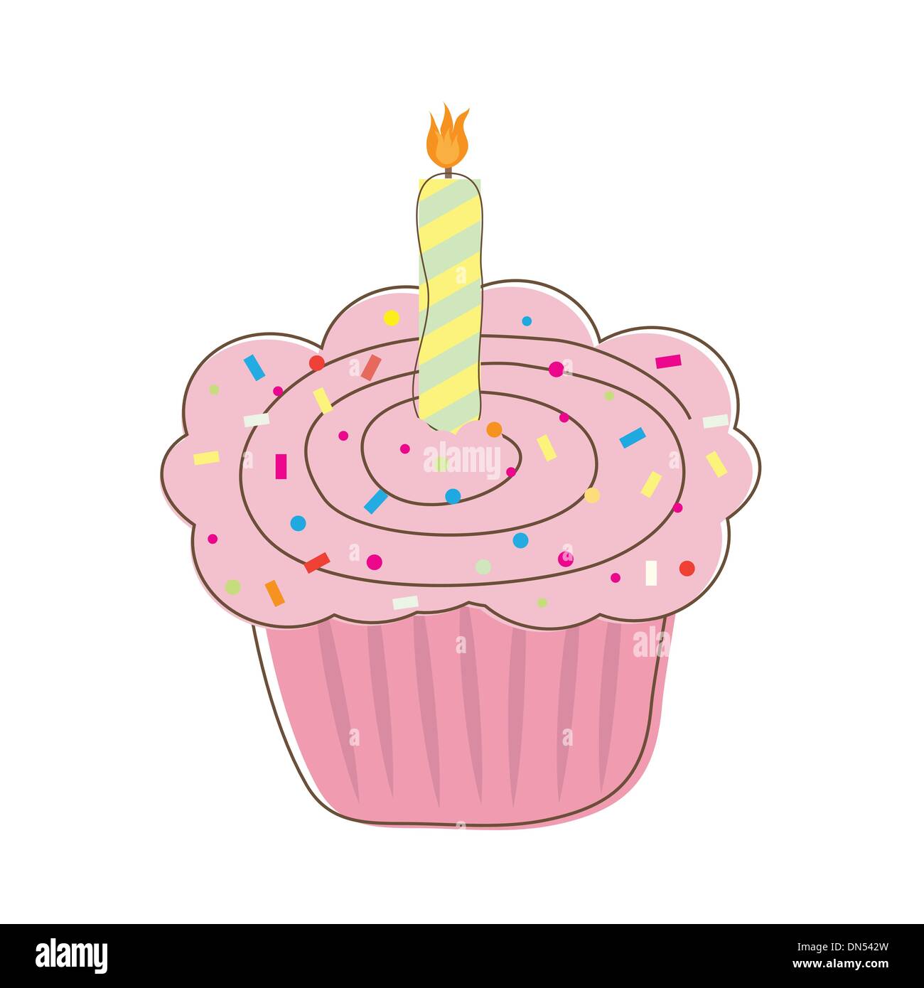 Birthday cupcake. Vector card Stock Vector Image & Art - Alamy