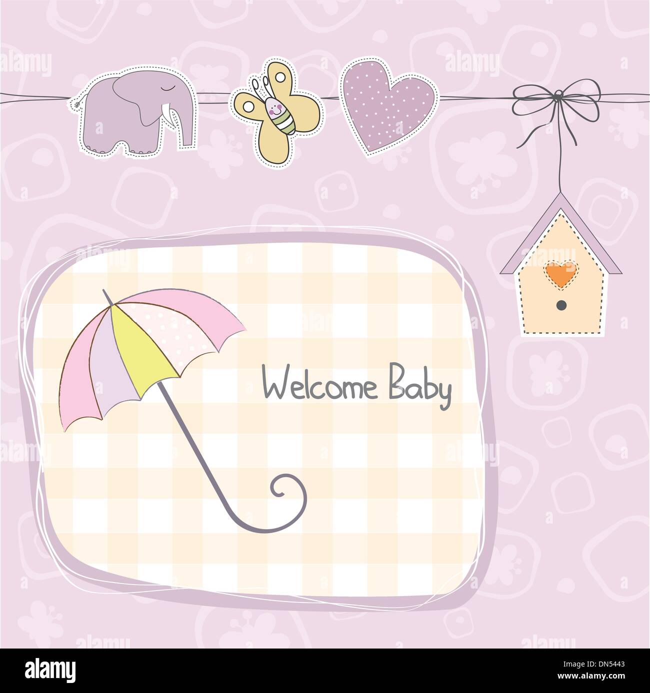 baby girl shower card Stock Vector Image & Art - Alamy