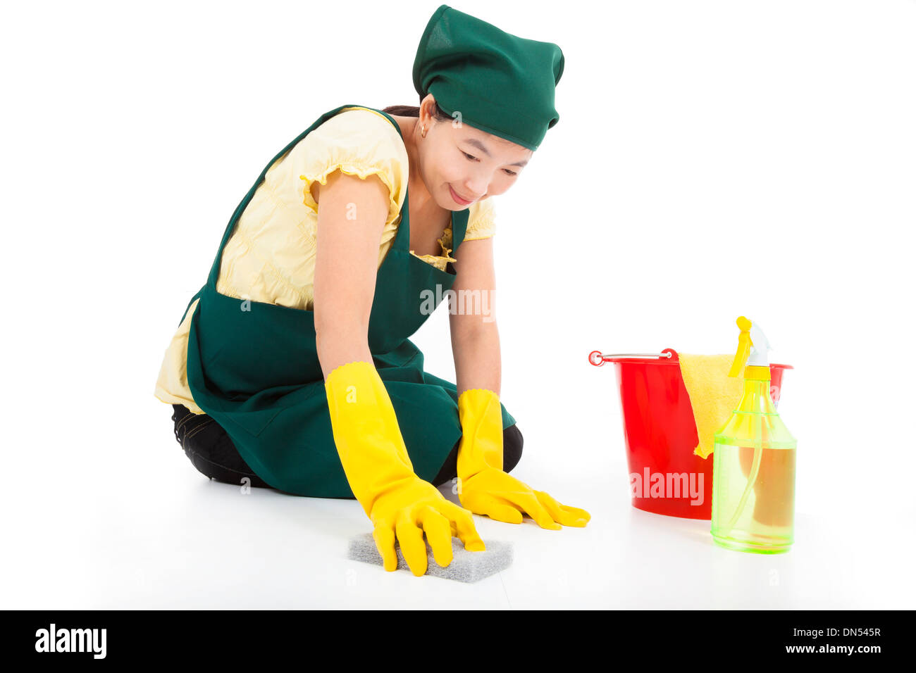 Smiling Female Professional Cleaners In Uniform Cleaning At The Living Room  Stock Photo, Picture and Royalty Free Image. Image 43730116.