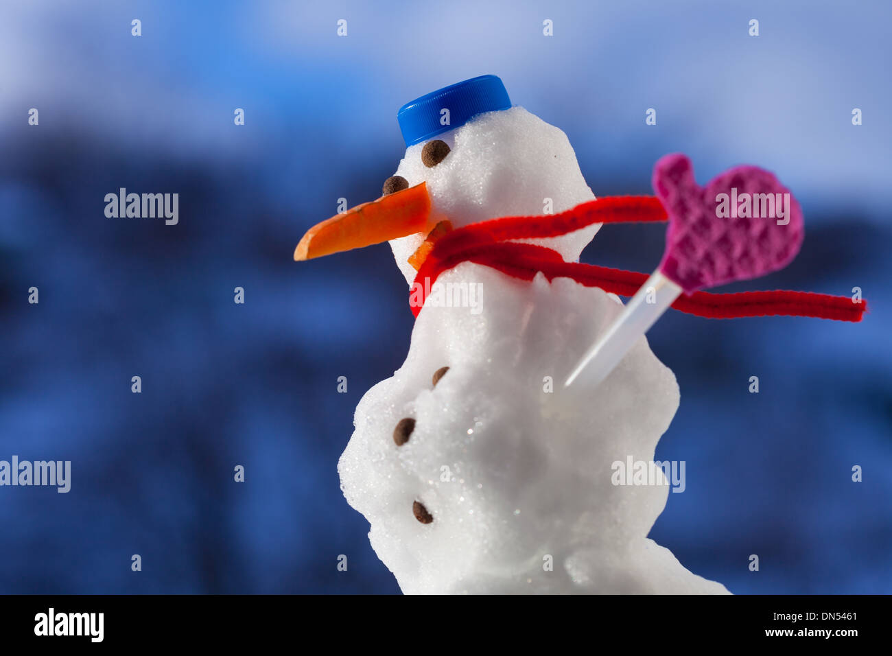 Mock up blank picture frame, Snowman and red popsicle sticks snowflakes 3D  render illustration Stock Photo - Alamy