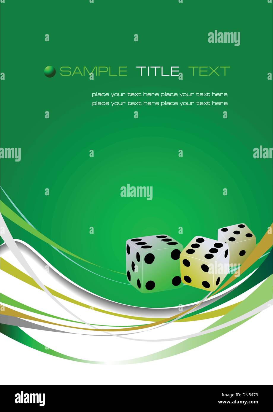 Green abstract background with dice image. Vector illustration Stock ...