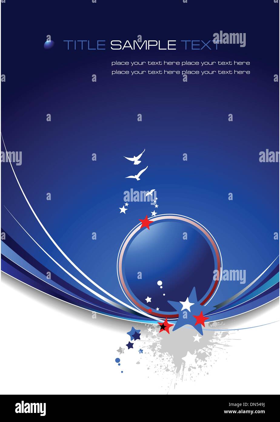 Blue abstract background with stars image. Vector illustration Stock ...