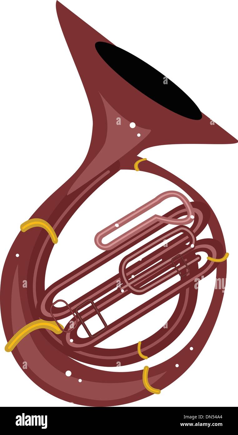 A Musical Sousaphone Isolated on White Background Stock Vector