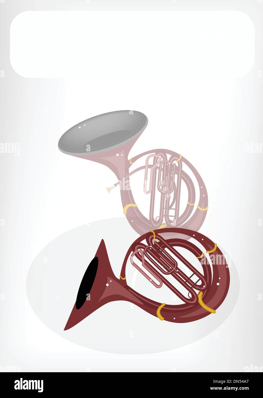 A Musical Sousaphone with A White Banner Stock Vector