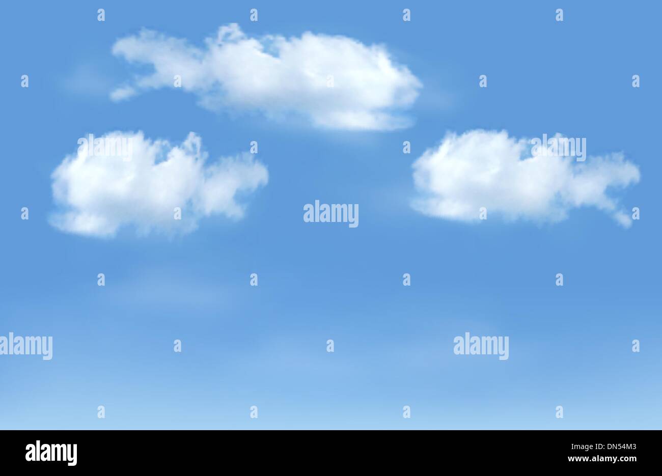 Blue sky with clouds. Vector background. Stock Vector