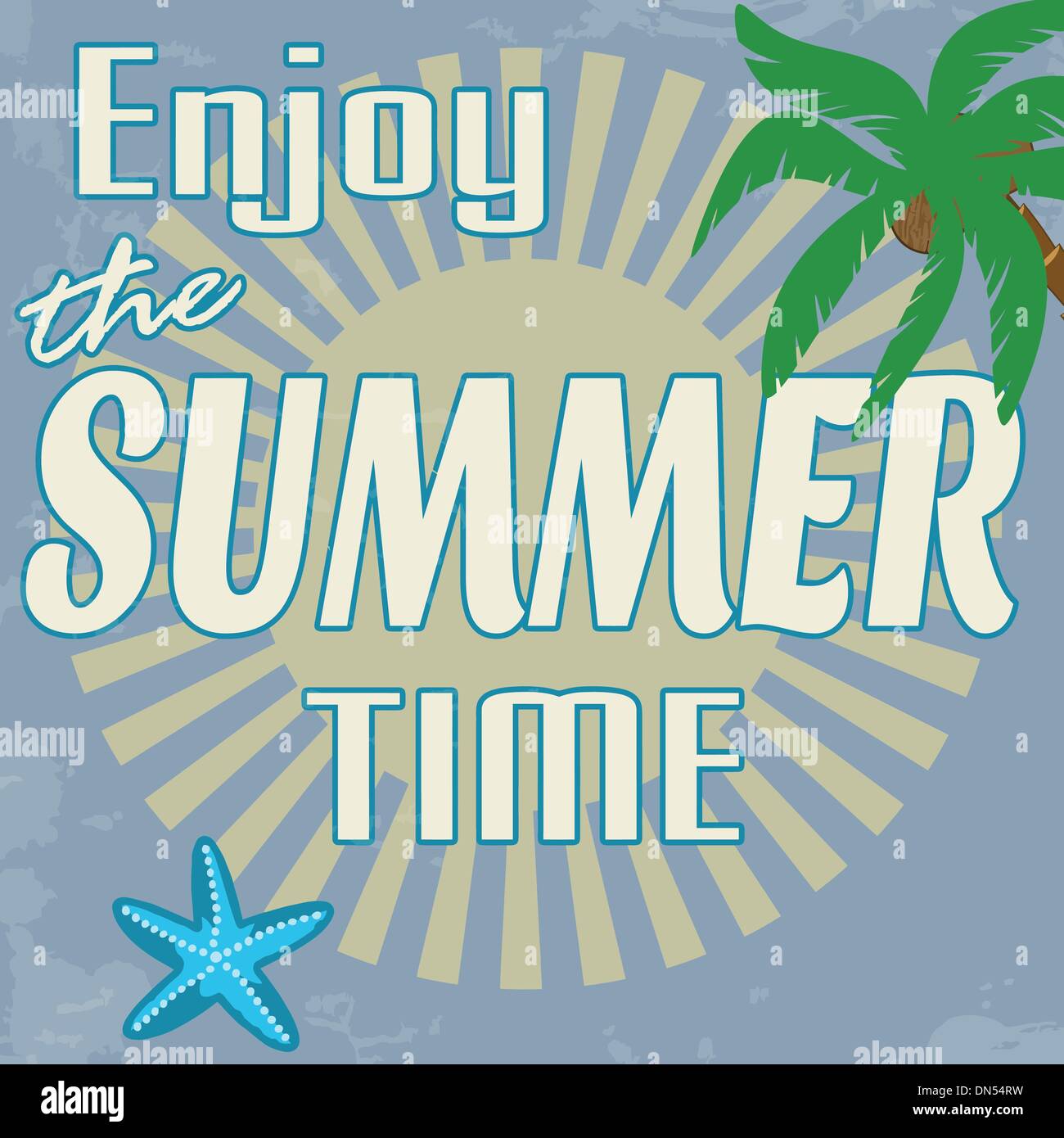 Enjoy the summer time vintage poster Stock Vector