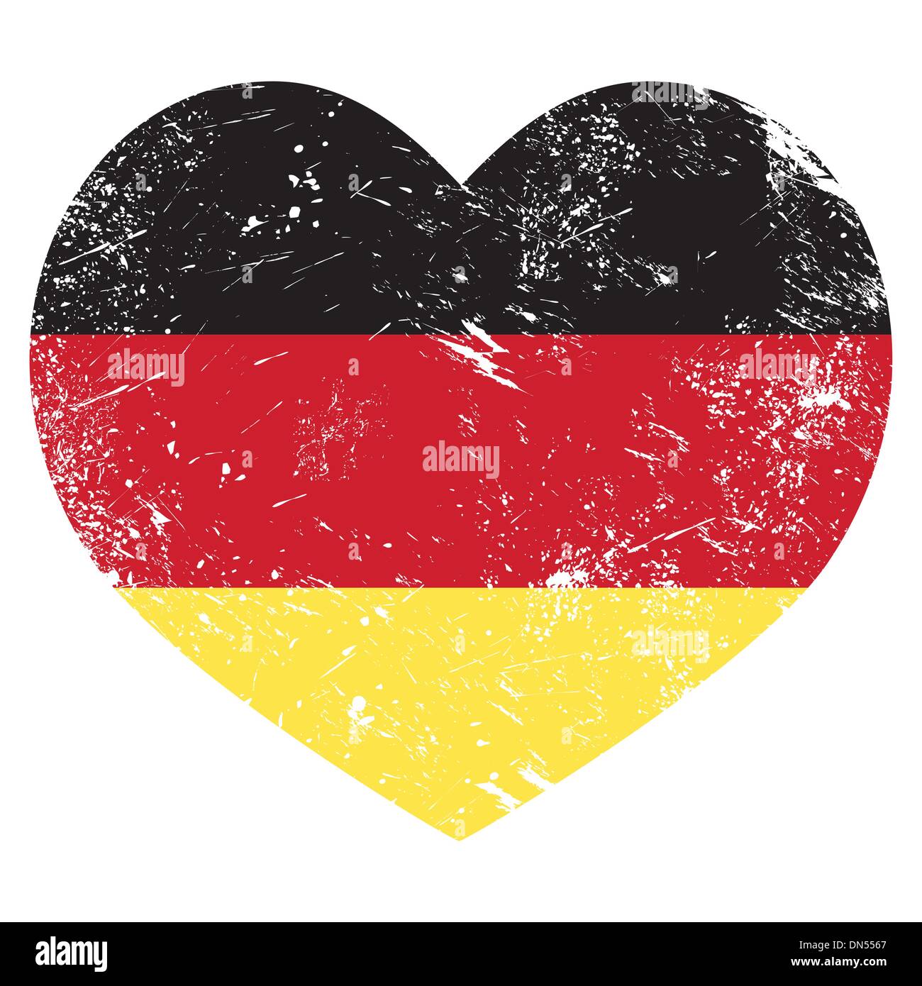 Germany heart shaped retro flag Stock Vector