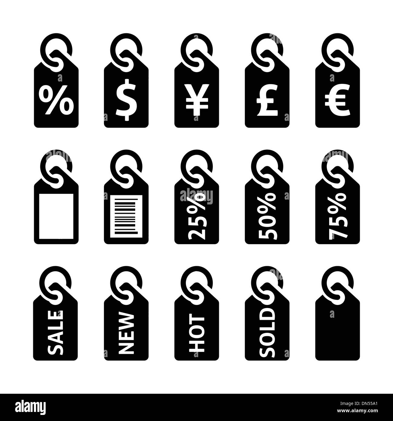 Shopping, price tag, sale vector icons set Stock Vector