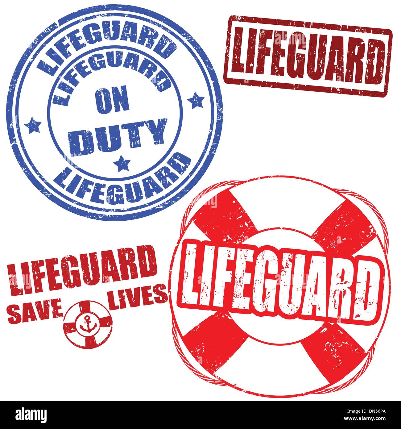 Lifeguard stamps Stock Vector