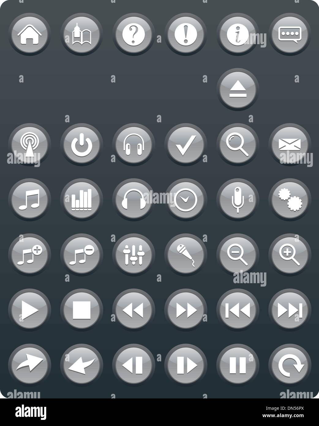 Control Panel Icons Stock Vector Image & Art Alamy