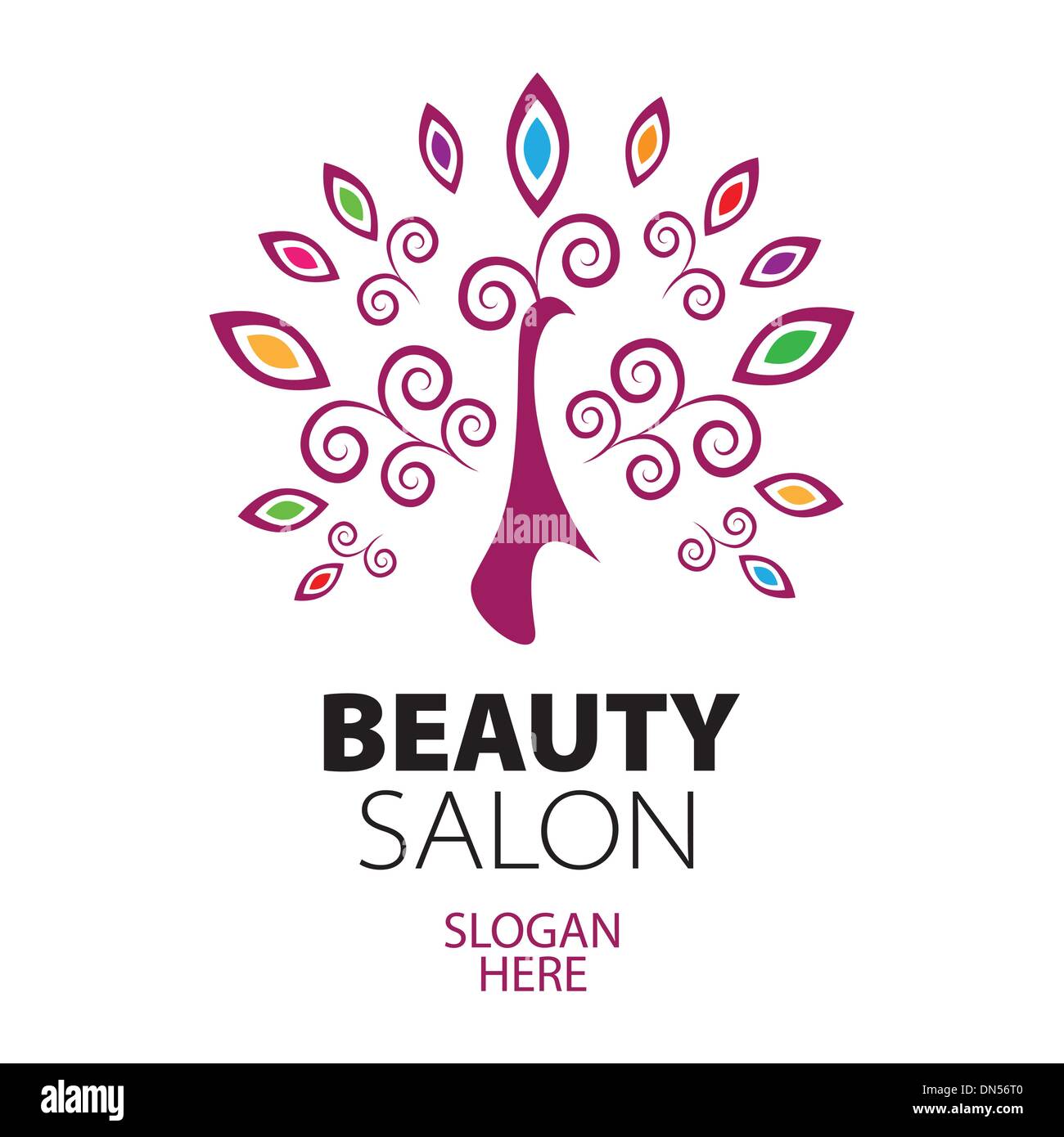 peacock logo for beauty salon Stock Vector