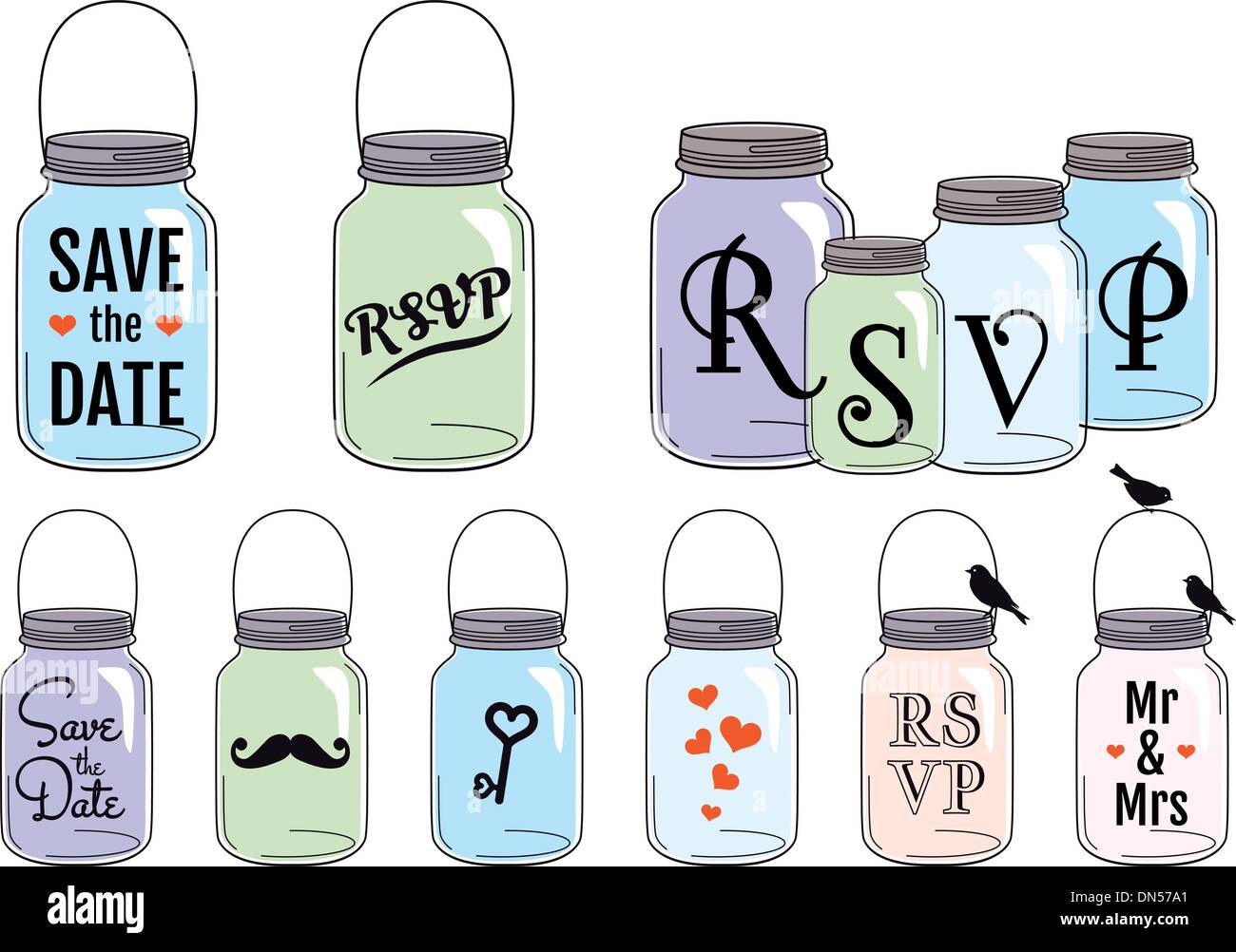 Jar designs, vector set Stock Vector