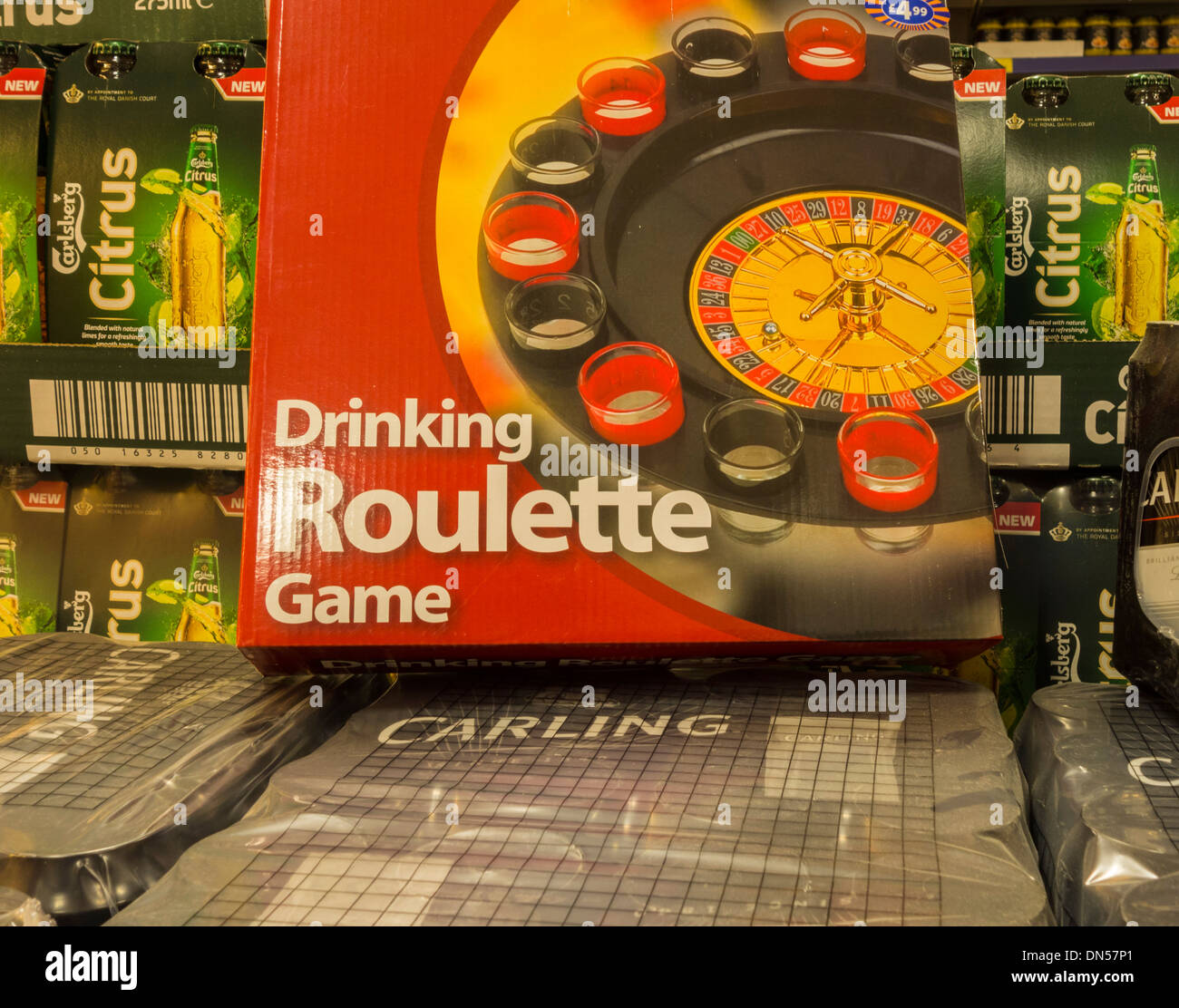 Roullet Drinking game in B&M store, UK Stock Photo Alamy