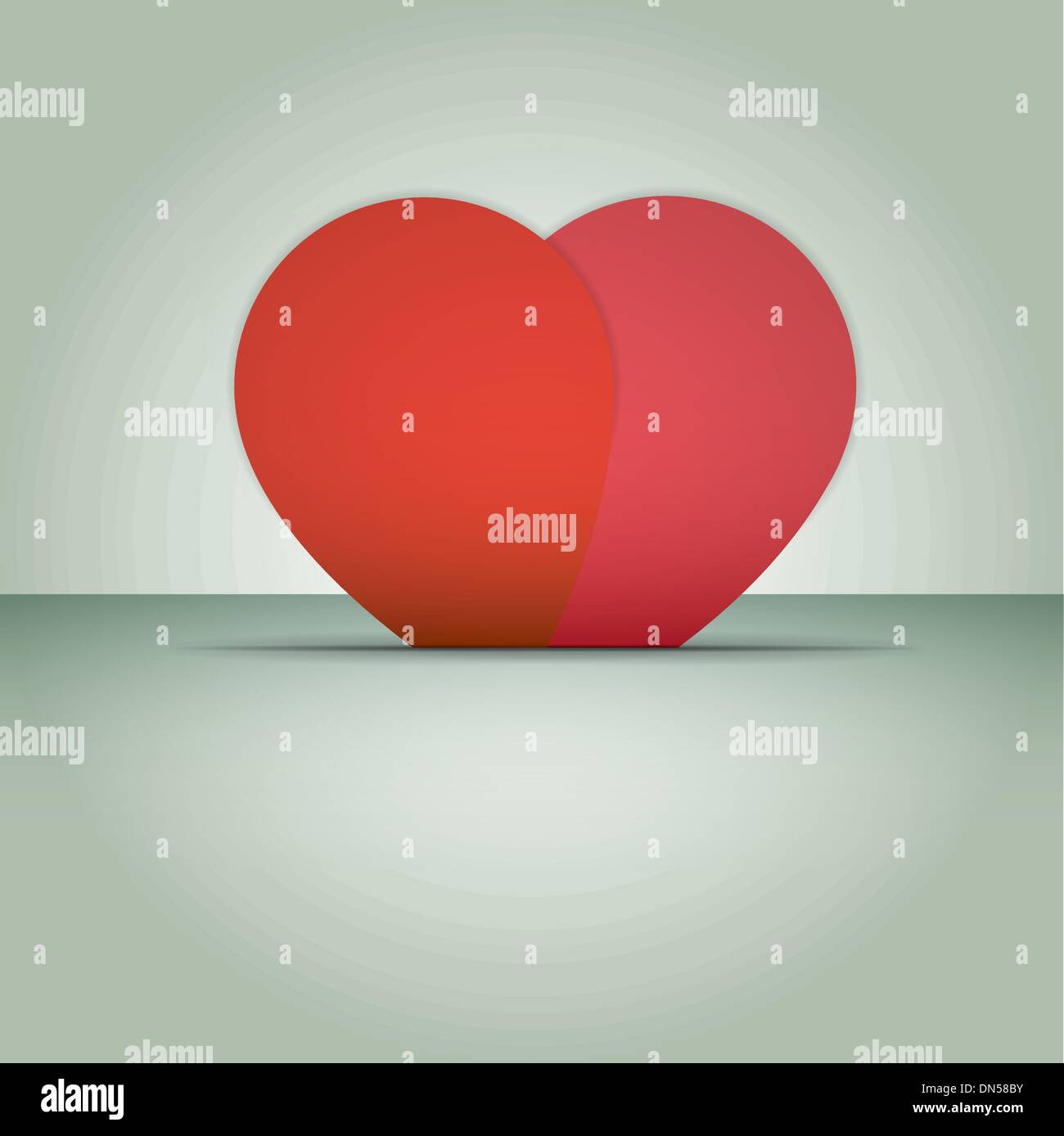Heart from paper Valentines day card vector background eps 10 Stock ...