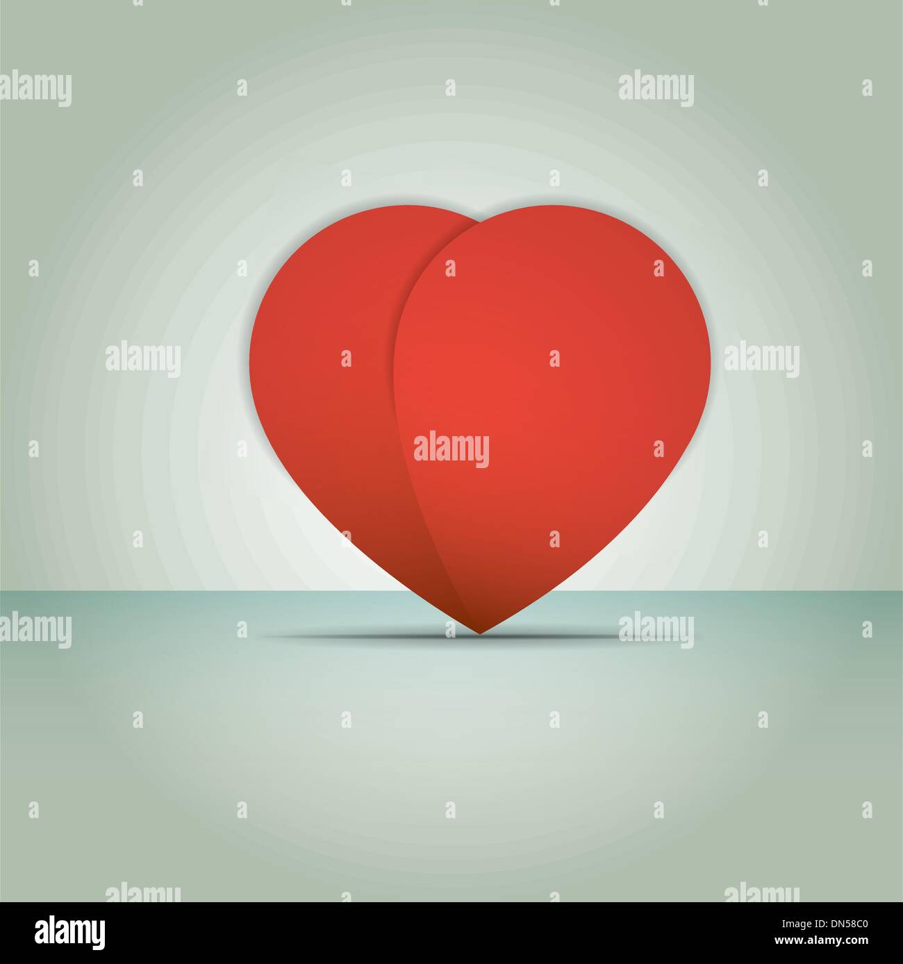 Heart from paper Valentines day card vector background eps 10 Stock ...