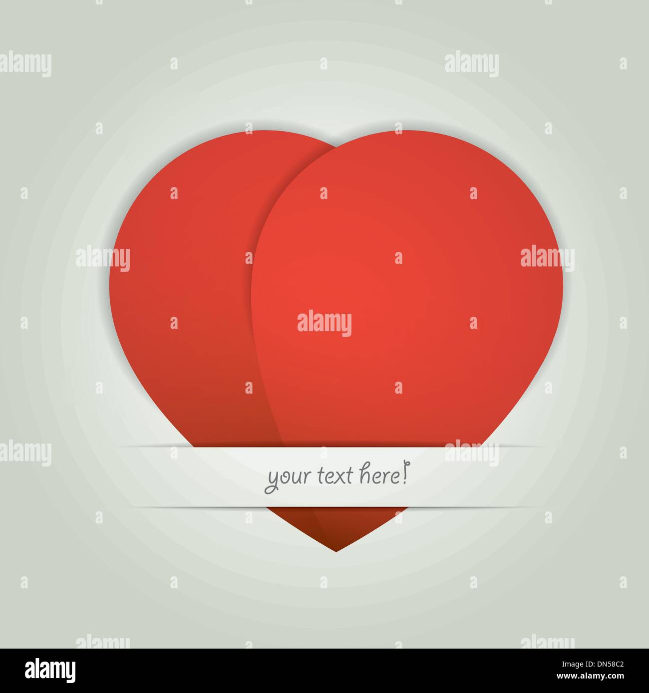 Heart from paper Valentines day card vector background eps 10 Stock ...