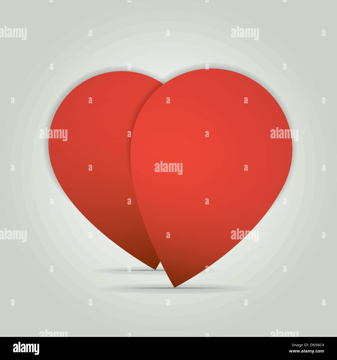 Heart from paper Valentines day card vector background eps 10 Stock ...