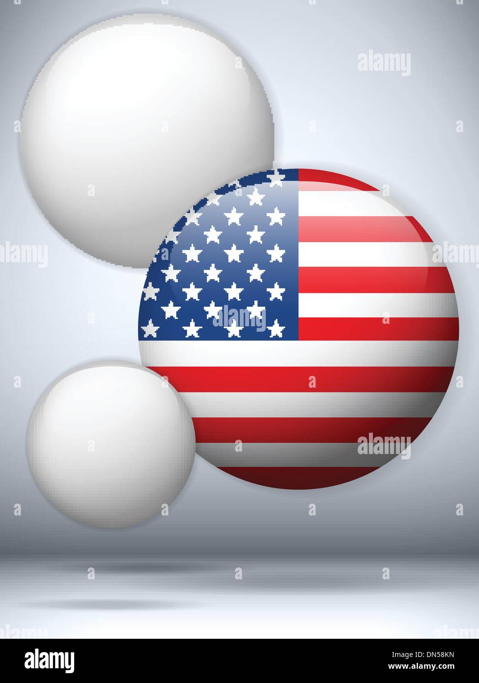 United States Flag Glossy Button Stock Vector