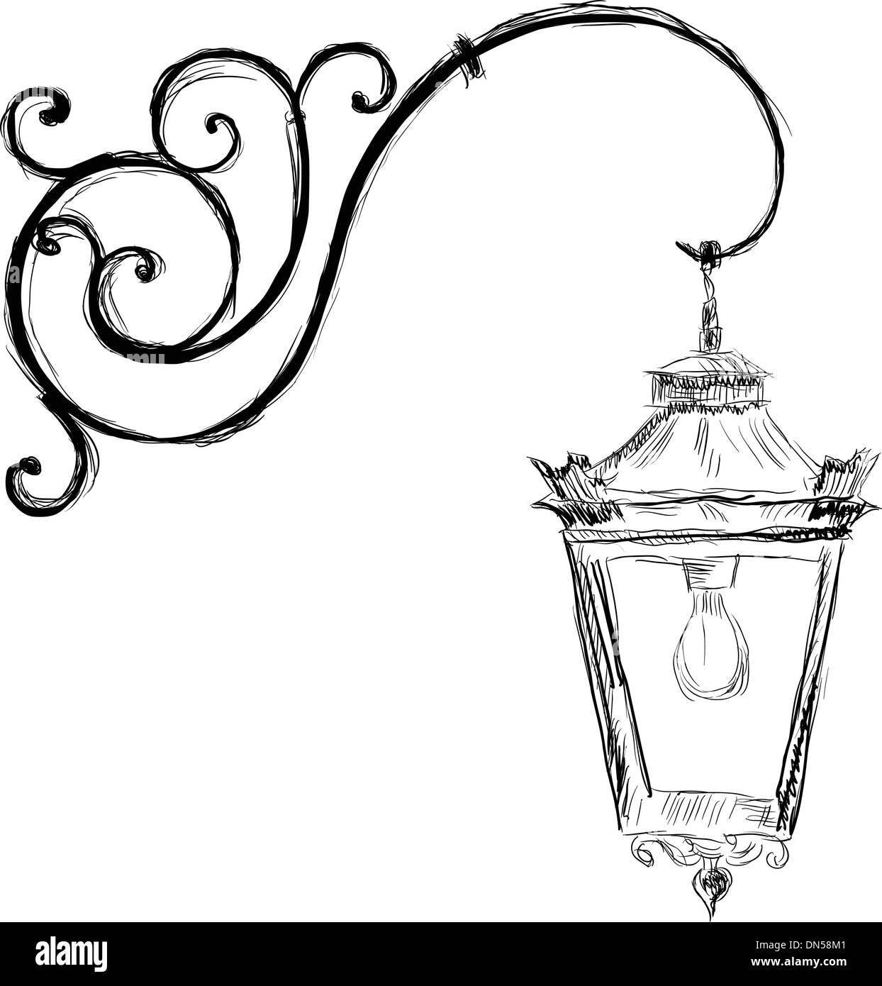 Lamp in old style Stock Vector