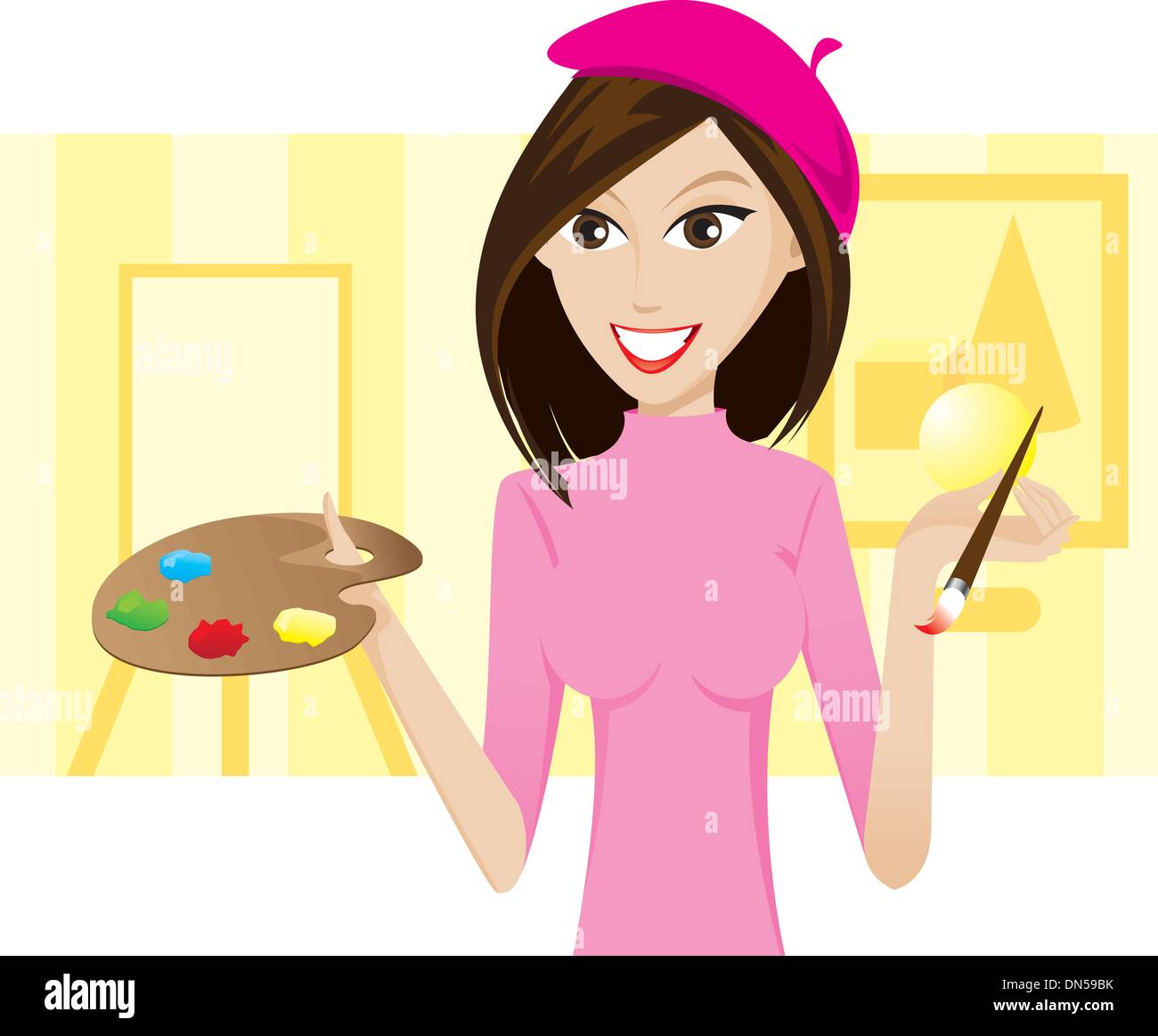 Female artist smiling Stock Vector Images - Alamy