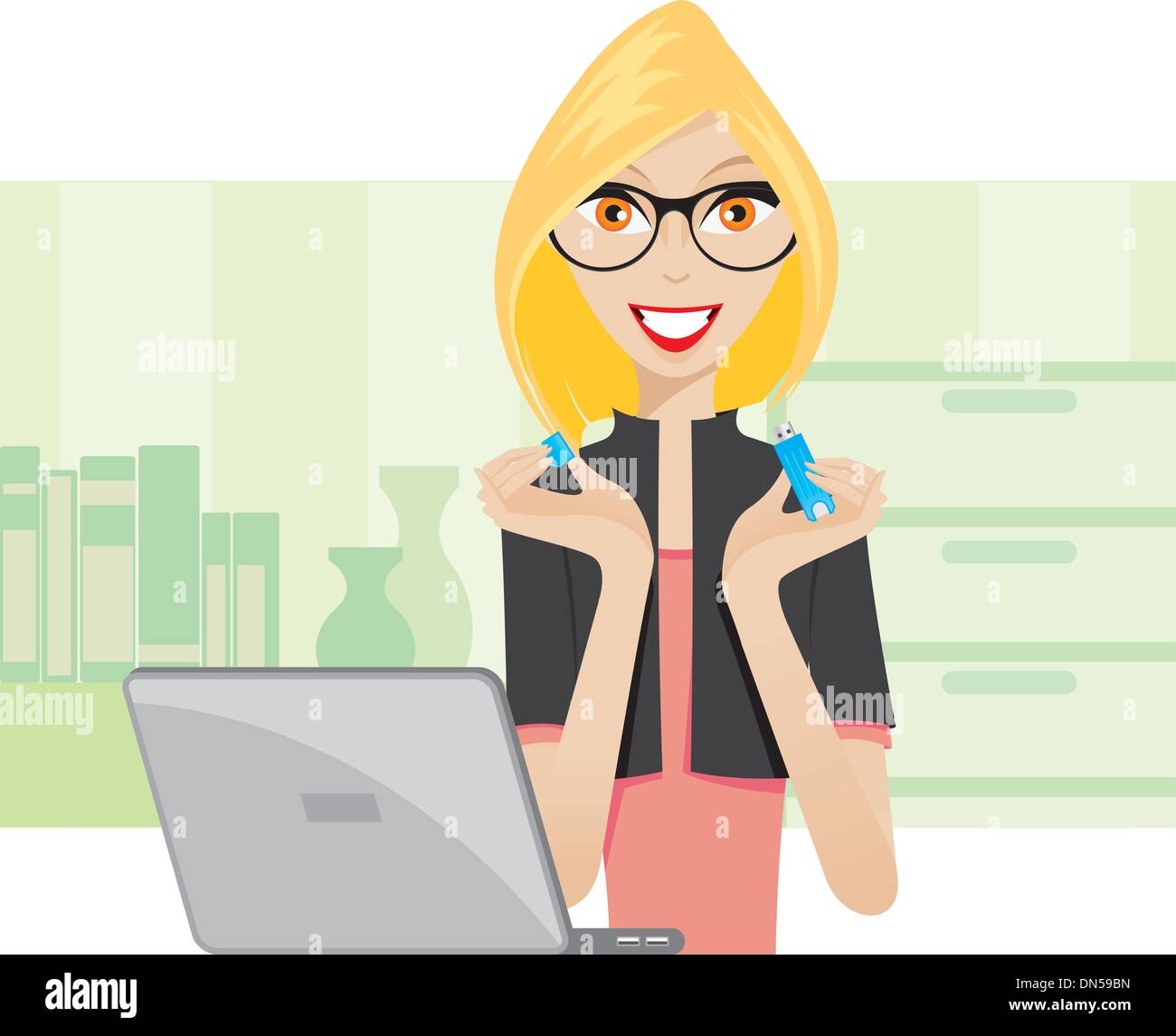 Office lady illustration hi-res stock photography and images - Alamy