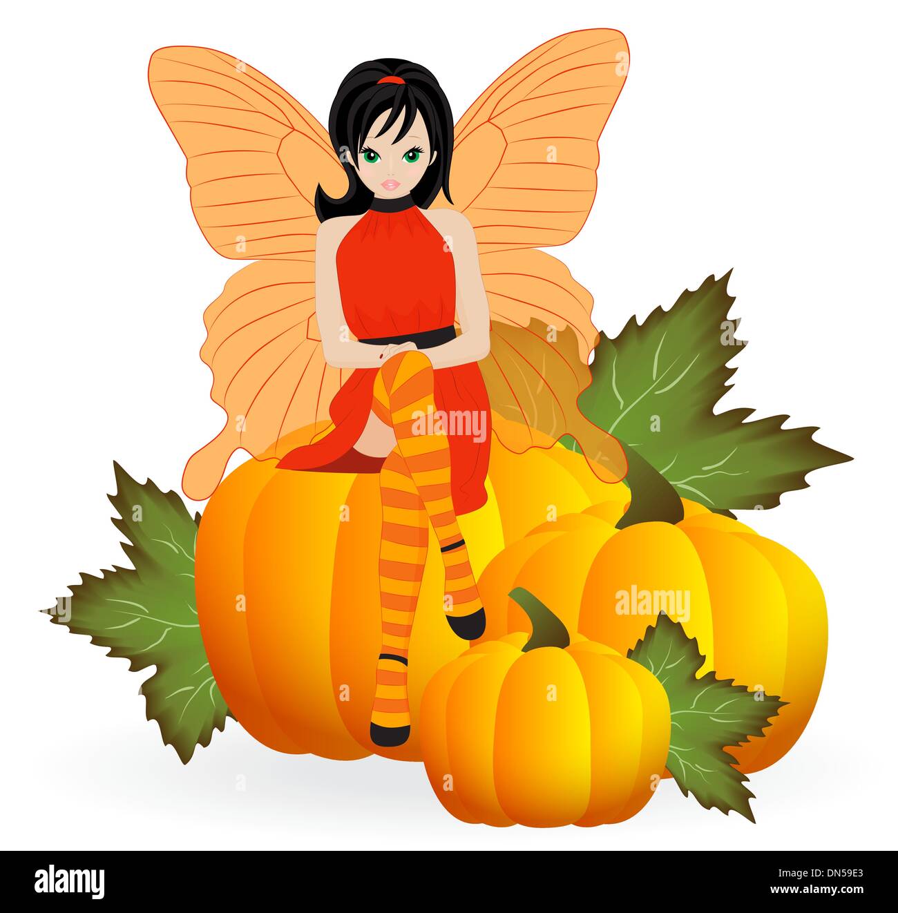 Fairy on a pumpkin Stock Vector Image & Art - Alamy