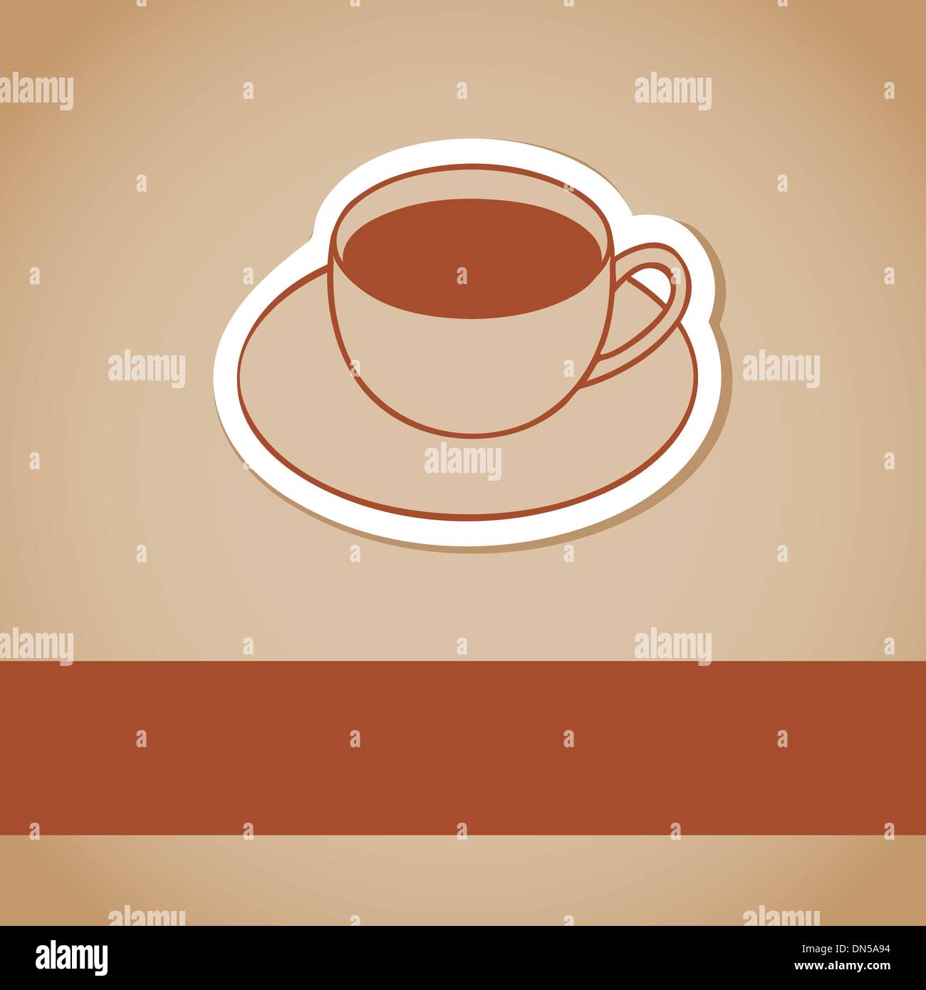 warm cup of coffee on brown background Stock Vector