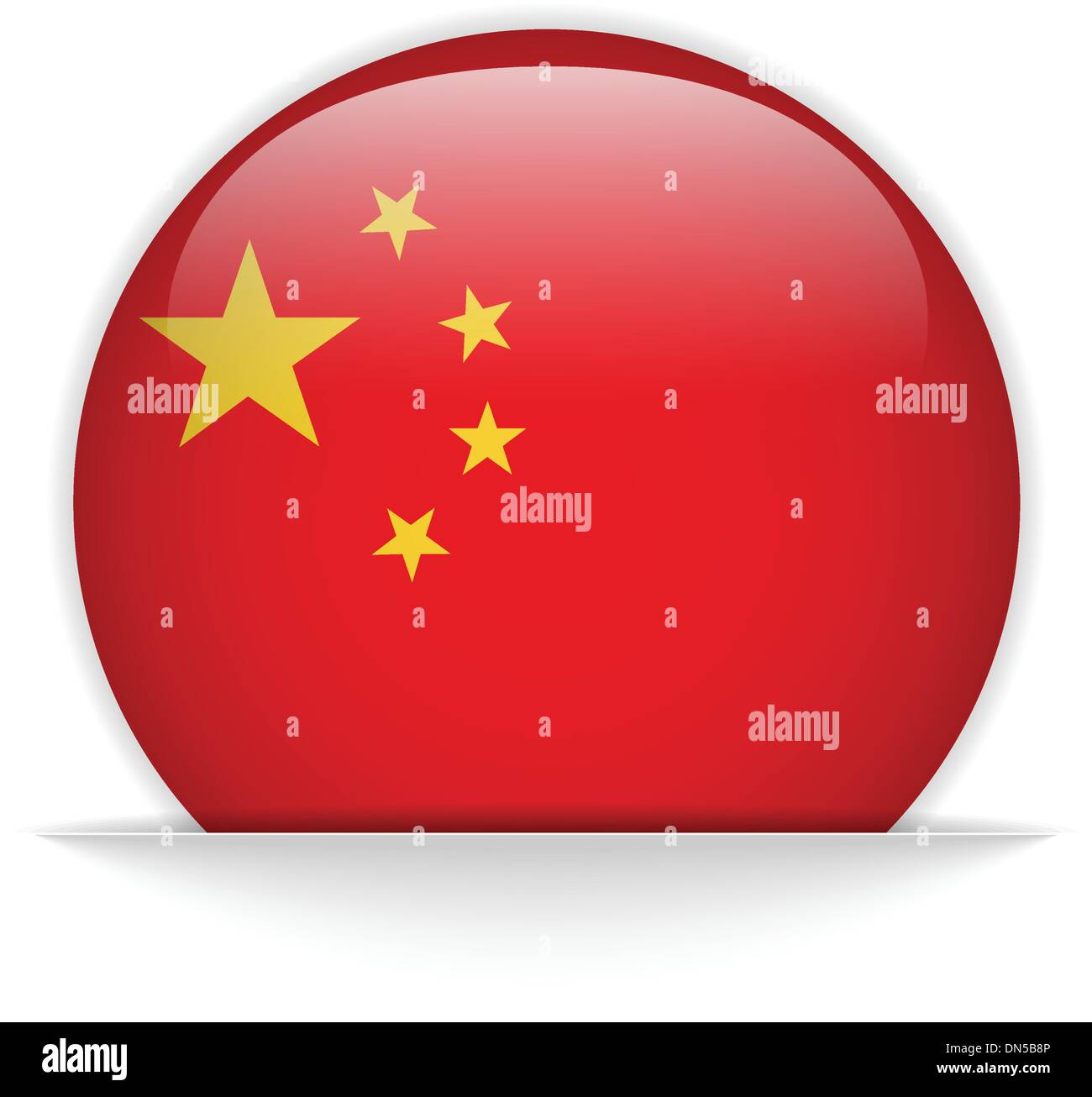 China Flag Glossy Button Stock Vector