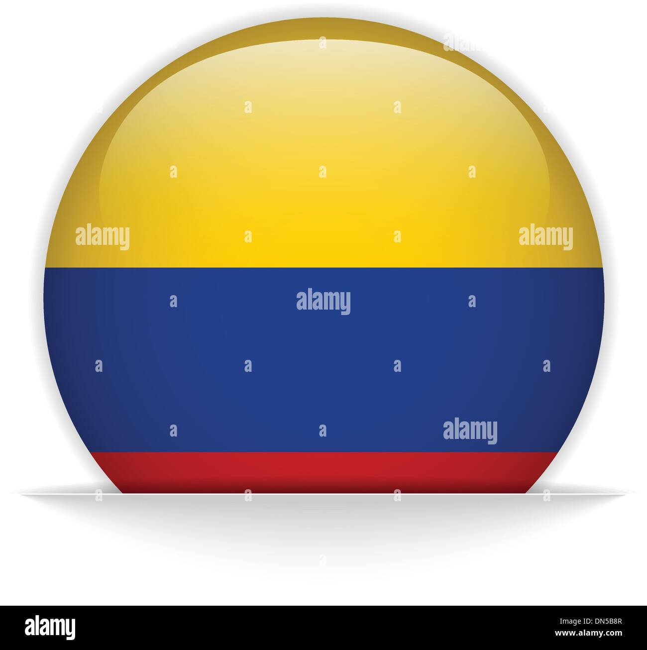 Colombia Flag Glossy Button Stock Vector