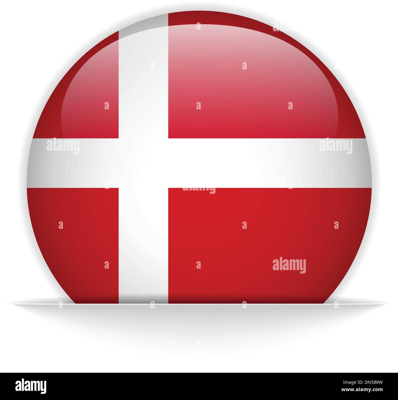 Denmark Flag Glossy Button Stock Vector Image And Art Alamy