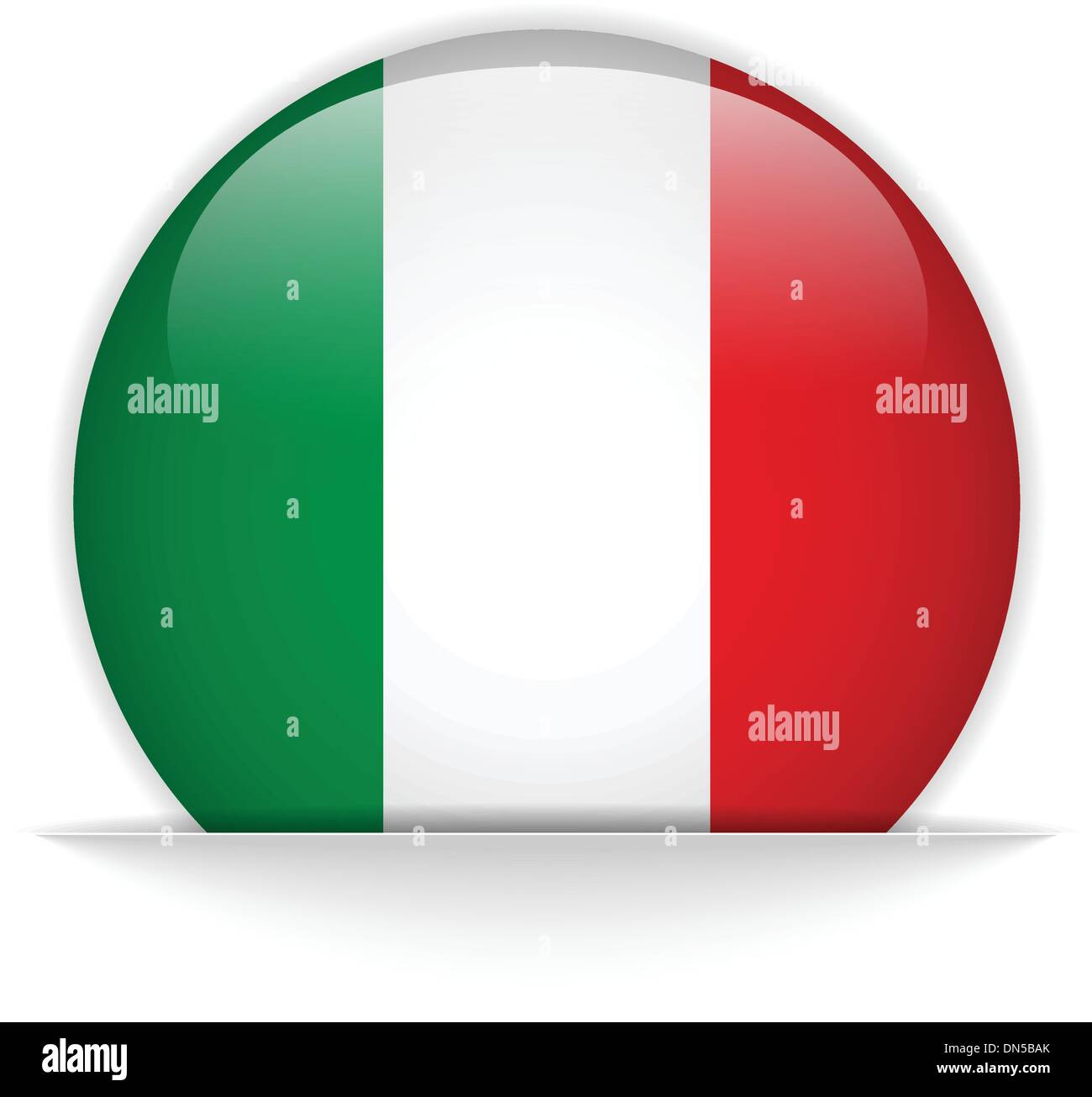 Italy Flag Glossy Button Stock Vector