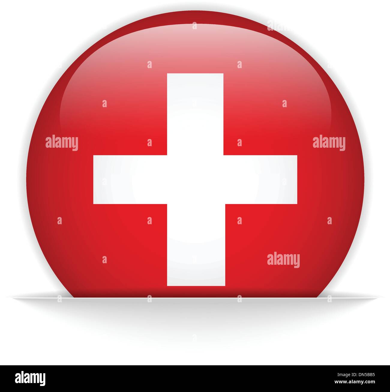 Switzerland Flag Glossy Button Stock Vector Image & Art Alamy