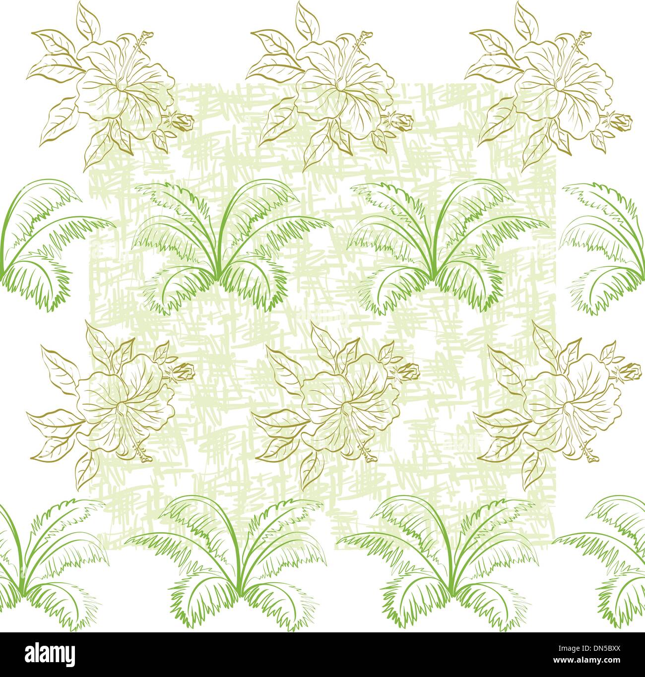 Seamless pattern, flowers and plant Stock Vector Image & Art - Alamy