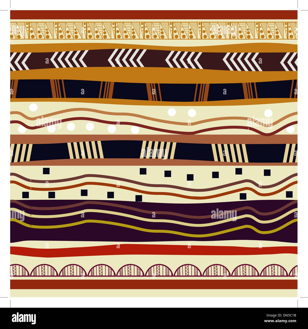 Seamless pattern with elements of tribal style Stock Vector