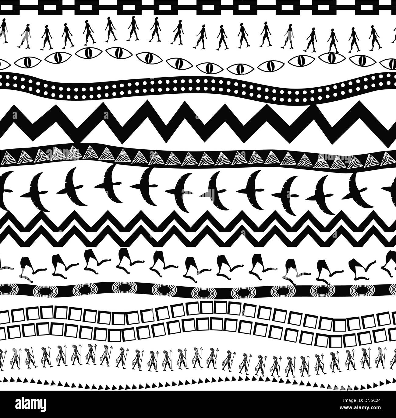 Black and white seamless pattern in ethnic style Stock Vector Image ...