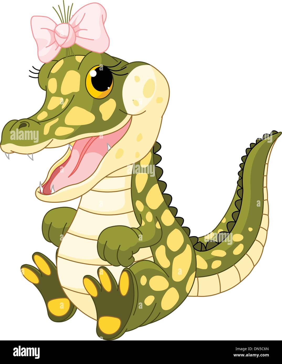 Baby girl crocodile Stock Vector Imag…