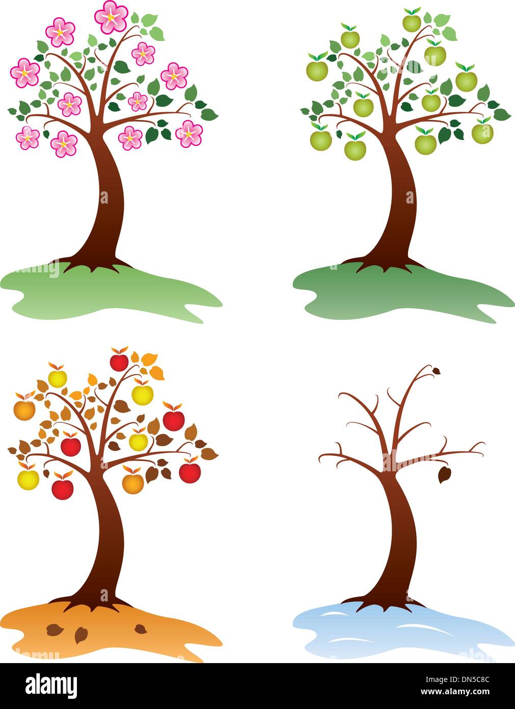 vector apple trees Stock Vector