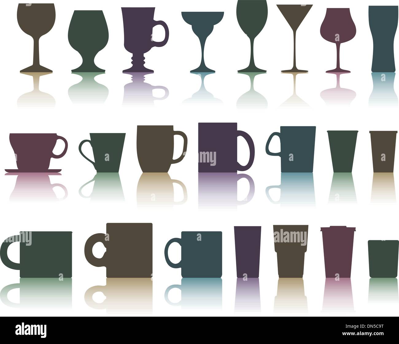 Row of cups Stock Vector Images - Alamy